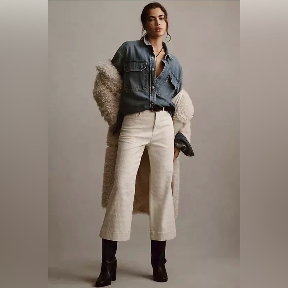 Anthropologie PILCRO The Skipper High Rise Crop Wide Leg Jeans, Size 32 (v)